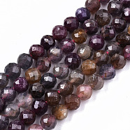 Natural Ruby Beads Strands, Faceted, Round, 5.5mm, Hole: 0.9mm, about 94pcs/strand, 94~95pcs/strand, 15.94 inch(40.5cm)(G-S362-079)