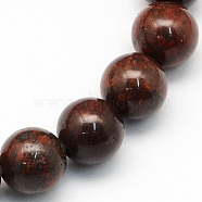 Natural Brecciated Jasper Round Beads Strands, 6.5mm, Hole: 1mm, about 63pcs/strand, 15.5 inch(G-S183-6mm)