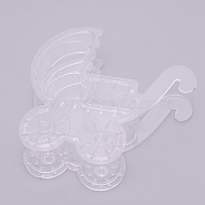 Baby Carriage Shaped Transparent Plastic Candy Boxes, Fillable Ornaments Crafts Decorations, for Weddings, Birthdays, Party Favors and Gifts, Clear, 3.2x10x9.3cm(CON-WH0080-52C)