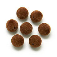Flocky Acrylic Beads, Round, Sienna, 10mm, Hole: 2mm(X-MACR-S270-10mm-17)
