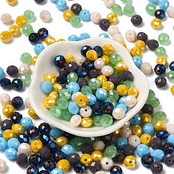Glass Beads, Faceted, Rondelle, Sky Blue, 8x6mm, Hole: 1mm, about 145pcs/60g(EGLA-A034-SM8mm-32)
