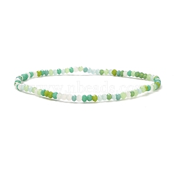 Faceted Round Glass Beads Stretch Bracelet for Teen Girl Women, Green, Inner Diameter: 2-1/4 inch(5.7cm), Beads: 3x2mm(BJEW-JB07072-01)