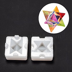 DIY Decoration Silicone Molds, Resin Casting Molds, Clay Craft Mold Tools, Merkaba Star, White, 33x35x35mm(DIY-P027-04A)