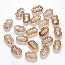 Acrylic Linking Rings, Quick Link Connectors, For Jewelry Cable Chains Making, Imitation Gemstone Style, Oval, Wheat, 14x8.5x2.5mm, Inner Diameter: 9x3mm, about 3360pcs/500g(OACR-T023-01B-06)