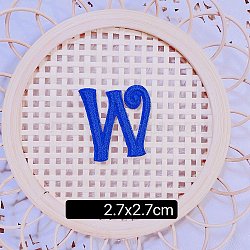 Computerized Embroidery Cloth Self Adhesive Patches, Stick on Patch, Costume Accessories, Letter, Blue, W:27x27mm(FIND-TAC0002-02W)