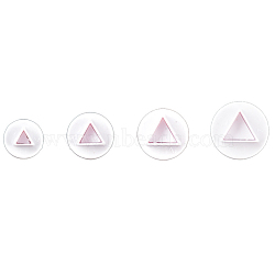 Plastic Cookie Fondant Stamper Set, Biscuit Cookie Stamp Impress, Round with Triangle Pattern, White, 10~17x40~46mm, about 4pcs/set(BAKE-PW0001-554E)