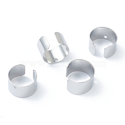 304 Stainless Steel Ear Cuff Findings, with Hole, Stainless Steel Color, 10x6mm, Hole: 0.9mm(X-STAS-H152-01P)