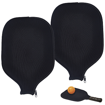 Cloth Tennis Racket Cover Bags, with Zipper, Black, 305x210x20mm