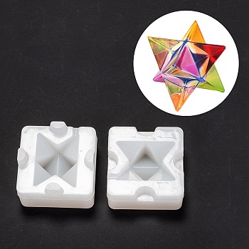 DIY Decoration Silicone Molds, Resin Casting Molds, Clay Craft Mold Tools, Merkaba Star, White, 33x35x35mm
