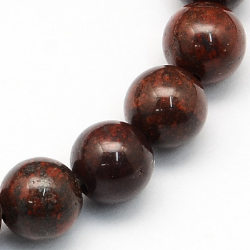 Natural Brecciated Jasper Round Beads Strands, 6.5mm, Hole: 1mm, about 63pcs/strand, 15.5 inch