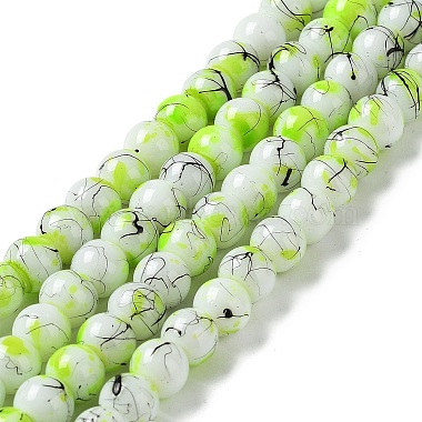 8mm LawnGreen Round Glass Beads