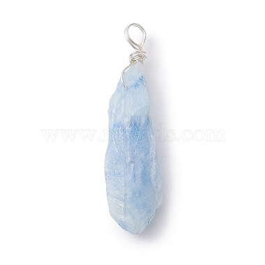 Electroplated Natural Quartz Crystal Dyed Pendants(PALLOY-JF02324-05)-3