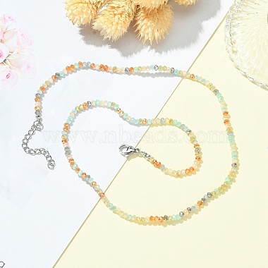 Glass Beaded Necklace with 304 Stainless Steel Clasps(NJEW-JN04363-02)-2