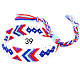 bracelet cordon en coton tressé à motif losange(FIND-PW0013-003A-39)-1