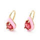 Teardrop Cubic Zirconia Dangle Earrings with Enamel for Women(EJEW-P196-01G-01)-1