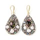 Natural Pearl & Rhinestone Dangle Earrings(EJEW-L286-14G)-1