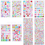 8Pcs 7 Styles Acrylic Rhinestone Self-Adhesive Stickers, Waterproof Bling Faceted Heart Crystal Decals for Party Decorative Presents, Mixed Shapes, 3.5~8x3.5~6x1.5~2mm(STIC-SP0001-11)
