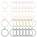 80Pcs 4 Styles 316 Surgical Stainless Steel Wine Glass Charms Rings, Hoop Earring Findings, DIY Material for Basketball Wives Hoop Earrings, Mixed Color, 21~24x20~21x0.7mm, 21 Gauge, 20pcs/style(STAS-UN0053-44)
