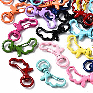 Spray Painted Eco-Friendly Alloy Swivel Snap Hooks Clasps, Cadmium Free & Nickel Free & Lead Free, Wing, Mixed Color, 34.5x23x6mm, Hole: 5x9mm(X-PALLOY-T080-10-NR)