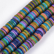 Dyed Freshwater Shell Beads, Disc/Flat Round, Heishi Beads, Mixed Color, 13x1~2.5mm, Hole: 1mm, about 194~198pcs/strand, 14.9 inch~15.5 inch(X-SHEL-T010-03)