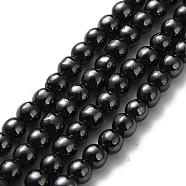 Non-Magnetic Synthetic Hematite Beads Strands, Round, Grade AB, 4.5mm, Hole: 0.8mm, about 88pcs/strand, 15.75''(40cm)(G-H1624-4mm-AB)