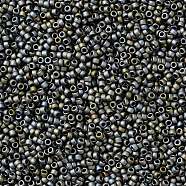 TOHO Round Seed Beads, Japanese Seed Beads, (613) Matte Color Iris Gray, 15/0, 1.5mm, Hole: 0.7mm, about 15000pcs/50g(SEED-XTR15-0613)