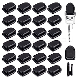 40Pcs Resin Car Mini Hooks, Multifunctional Auto Backseat Hangers, Self-Adhesive Wall Hanging Hooks, Arch, Black, 30x20.5x10.5mm(AJEW-CP0008-52)
