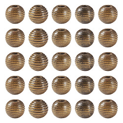 Wood European Beads, Large Hole Beads, Dyed, Round, Coconut Brown, 14.5x13.5mm, Hole: 4mm, 200pcs(WOOD-TA0003-10A)