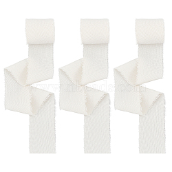 3 Rolls Cotton Frayed Ribbons, Raw Edge Ribbon, Bowknot Making, Garment Accessories, Linen, 1-5/8 inch(40mm), about 5.47 Yards(5m)/Roll(OCOR-WH0045-08A)