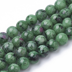 Natural Ruby in Zoisite Beads Strands, Round, 8mm, Hole: 1mm, about 50pcs/strand, 15.7 inch(X-G-Q961-16-8mm)