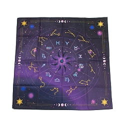 Square Altar Tablecloth, Tarot Spreading Cloth, Tarot Reading Cloth, Tarot Mat, Witchy Cottagecore Decor Wiccan Gifts, Sun, 75.5x76x0.3mm(AJEW-K035-01J)