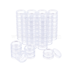 Plastic Refillable Cream Jar, with Aluminium Screw Lid & Inner Cover, Empty Portable Cosmetic Containers, Column, Clear, 31.5x90.5mm, Capacity: 5ml(0.17 fl. oz)(MRMJ-WH0062-64A)