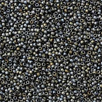 TOHO Round Seed Beads, Japanese Seed Beads, (613) Matte Color Iris Gray, 15/0, 1.5mm, Hole: 0.7mm, about 15000pcs/50g