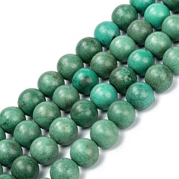 Natural Howlite Beads Strands, Dyed & Heated, Round, 13.5x14mm, Hole: 1mm, about 30pcs/strand, 15.35 inch(39cm)