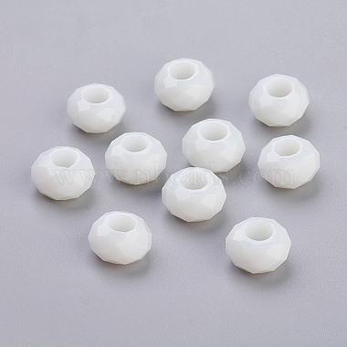 14mm White Rondelle Glass Beads