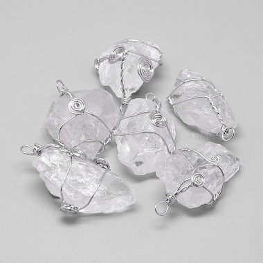 Platinum Nuggets Quartz Crystal Pendants