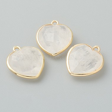 Golden Heart Quartz Crystal Pendants