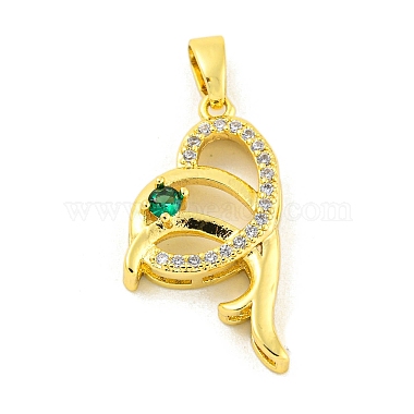 Real 18K Gold Plated Clear Heart Brass+Cubic Zirconia Pendants