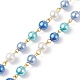 5 cadena de cuentas de perlas de vidrio hechas a mano de 5 colores.(AJEW-JB01134)-4