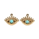 Ion Plating(IP) 304 Stainless Steel Pave Synthetic Turquoise Eye Charms(STAS-U014-06B-01)-1