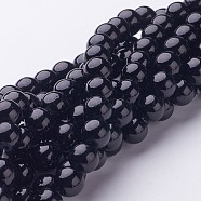 Natural Mashan Jade Round Beads Strands, Dyed, Black, 8mm, Hole: 1mm, about 51pcs/strand, 15.7 inch(X-G-D263-8mm-XS32)