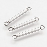 304 Stainless Steel Links connectors, Cuboid, Stainless Steel Color, 20.5x1.5x1.5mm, Hole: 1.5mm(STAS-F041-55)