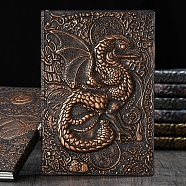 3D Embossed PU Leather Notebook, A5 Dragon Pattern Journal, for School Office Supplies, Red Copper, 215x145mm(OFST-PW0009-004A)