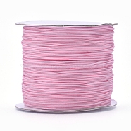 Nylon Thread, Nylon Jewelry Cord for Custom Woven Jewelry Making, Pink, 0.6mm, about 142.16 yards(130m)/roll(NWIR-D055-0.6mm-06)