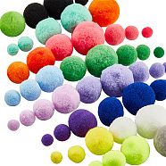 AHADERMAKER 10 Bags 10 Colors DIY Doll Craft Polyester Pom Pom, Round, Mixed Color, 9~30mm, about 135pcs/bag, 1 bag/color(DIY-GA0004-66)