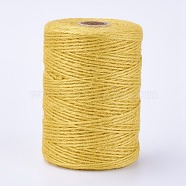 Jute Cord, Jute String, Jute Twine, for Jewelry Making, Yellow, 2mm, about 200m/bundle(OCOR-WH0037-03G)