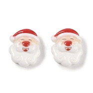 Christmas Theme Opque Resin Decoden Cabochons, Santa Claus, 13.5x11.5x6mm(CRES-M036-03J)