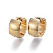 304 Stainless Steel Huggie Hoop Earrings, Ring, Golden, 12.5x13x7mm, Pin: 1mm(EJEW-L252-035C-G)