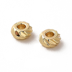 Rack Plating Brass Spacer Beads, Long-Lasting Plated, Rondelle, Real 18K Gold Plated, 4x2mm, Hole: 1.5mm(KK-F859-08B-G)