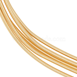 5Pcs Rack Plating Copper French Wire, Gimp Wire, for DIY Accessories Jewelry Making, Real 18K Gold Plated, 200x1.6mm(KK-BBC0013-59B)